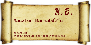 Maszler Barnabás névjegykártya