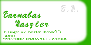 barnabas maszler business card